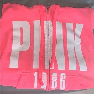 VS Pink neon zip up hoodie